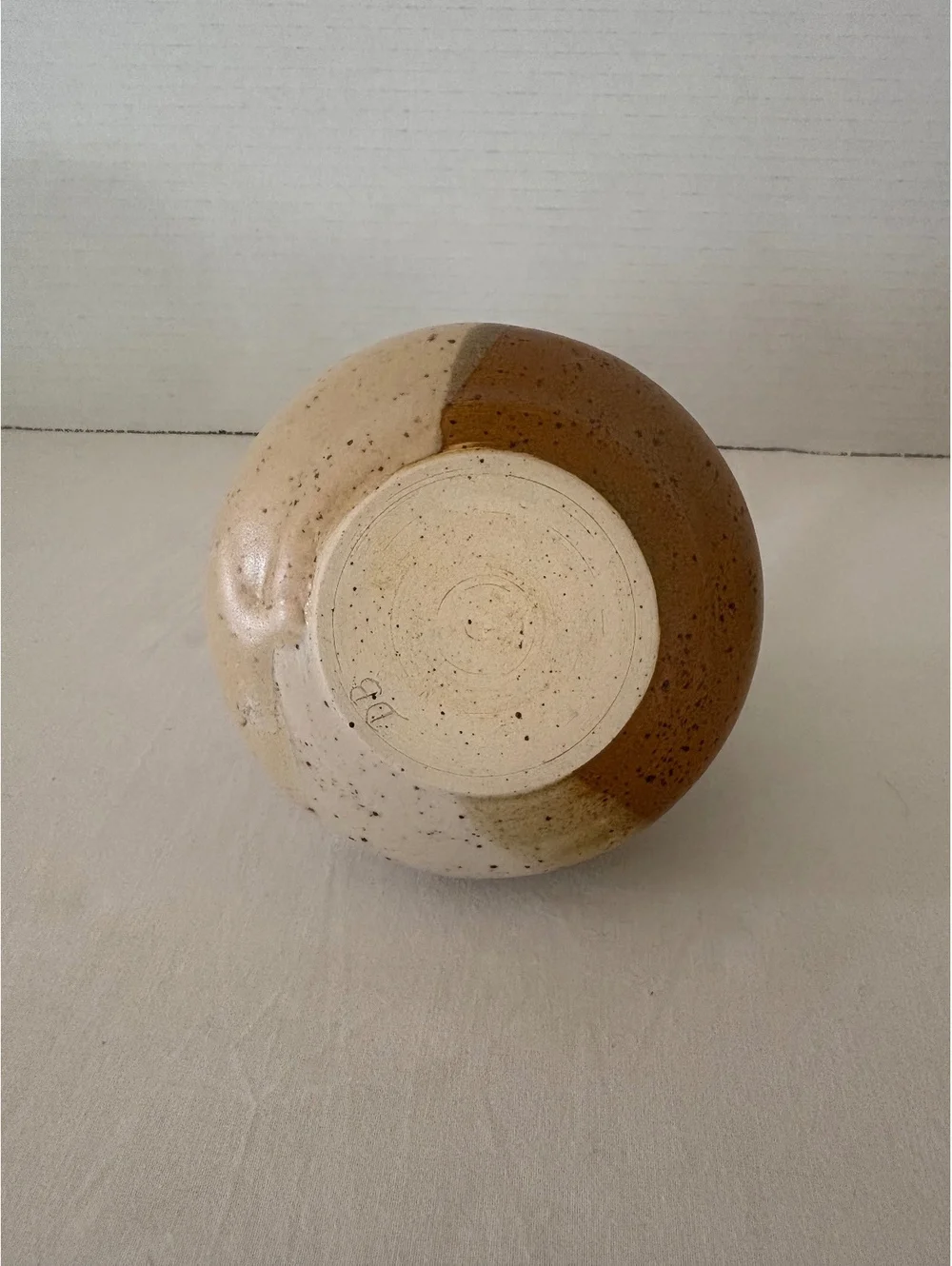 intage Hand-Thrown Dual-Tone Studio Pottery Vase - Signed DB